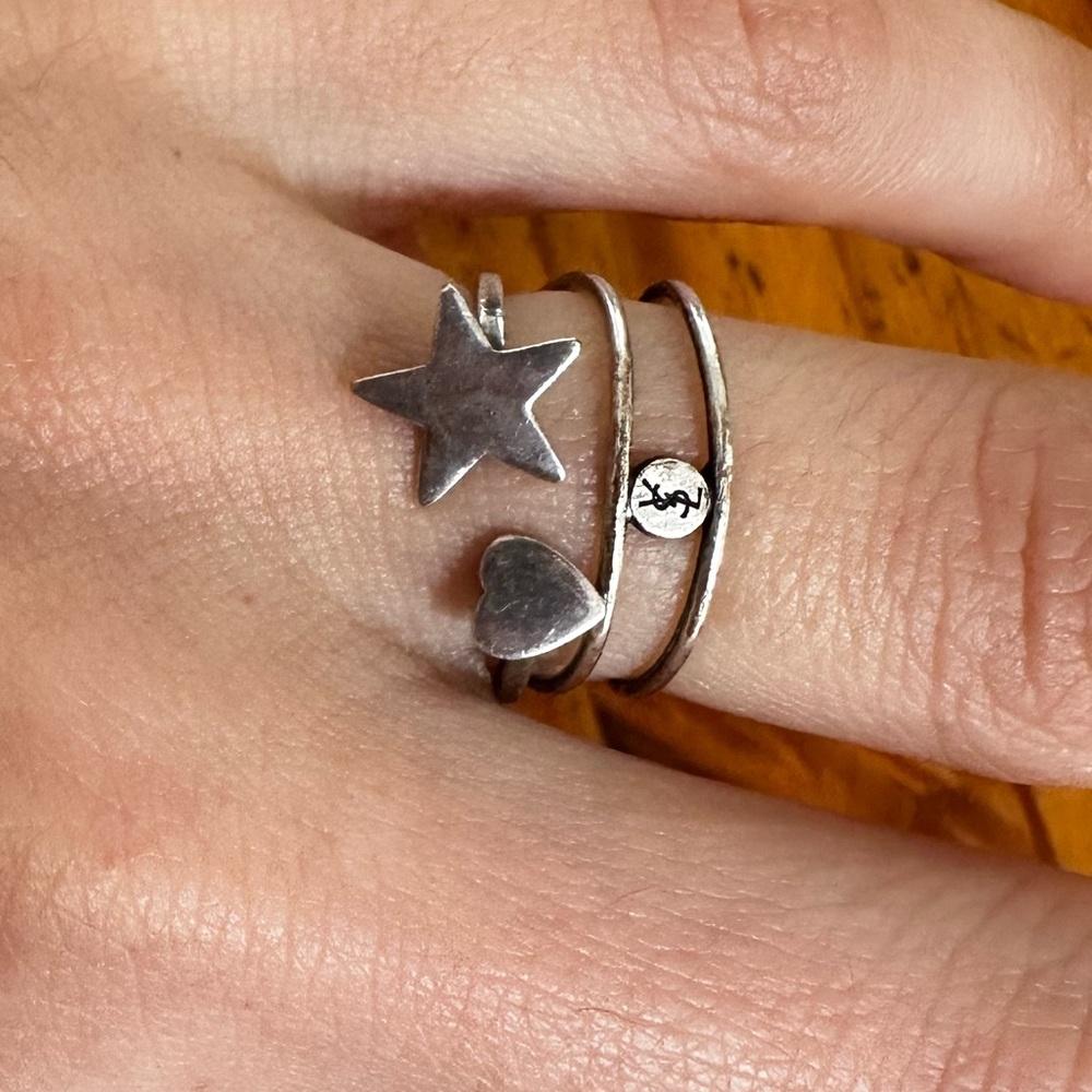 Saint Laurent Sterling Silver Rings (Pair)